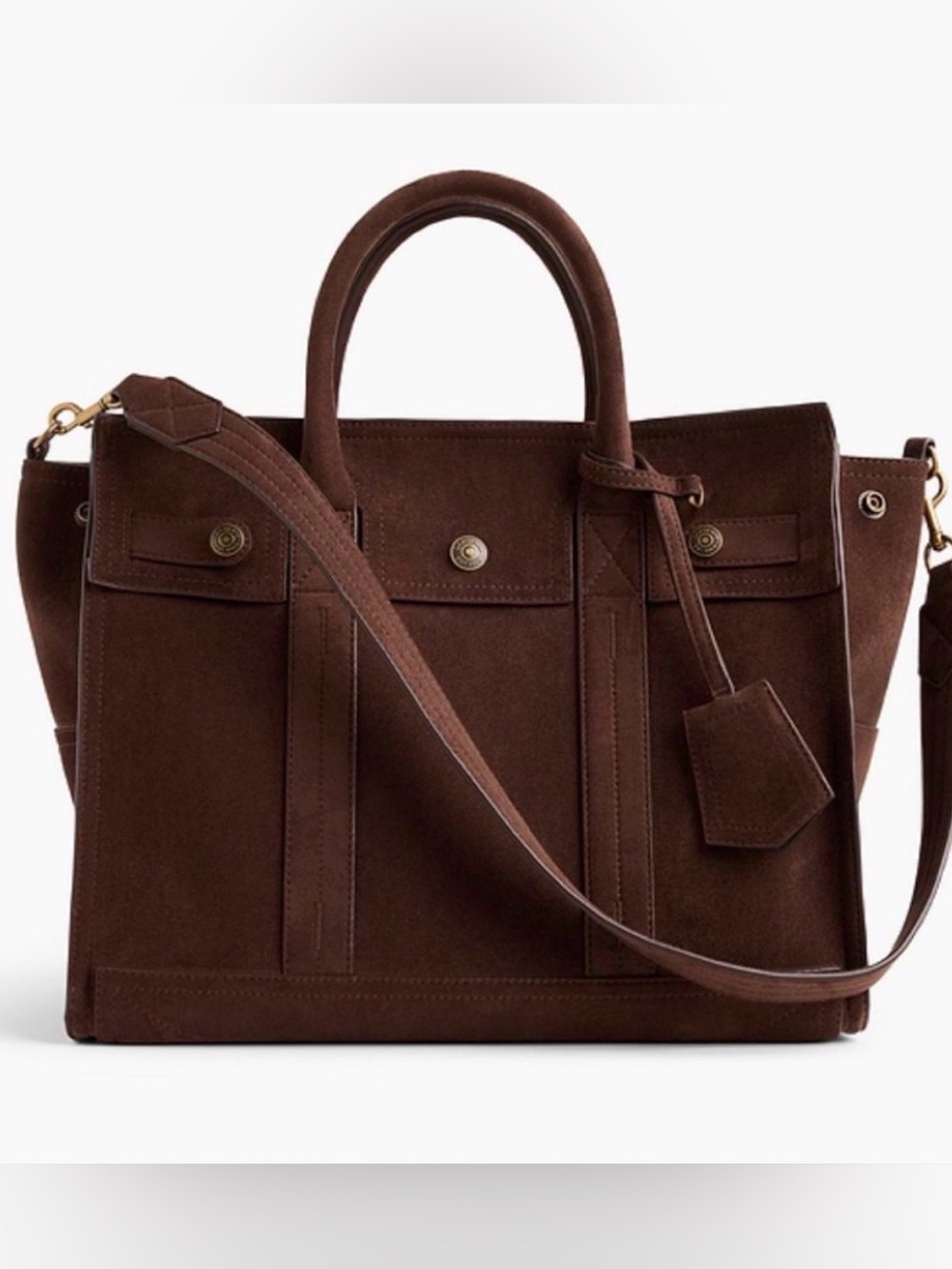 GAP Denim Five Pocket Tote Medium Size Brown Egan Leather- NEW WITH TAGS